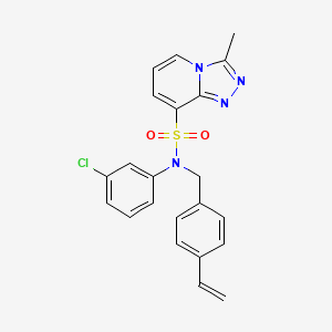 molecular formula C22H19ClN4O2S B2655749 N-(3-chlorophenyl)-N-[(4-ethenylphenyl)methyl]-3-methyl-[1,2,4]triazolo[4,3-a]pyridine-8-sulfonamide CAS No. 1251687-33-8