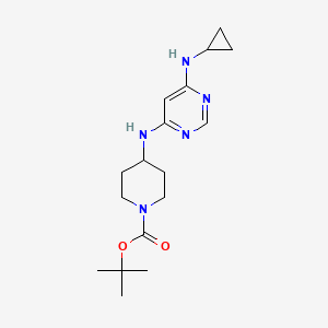 molecular formula C17H27N5O2 B2655807 tert-Butyl 4-((6-(cyclopropylamino)pyrimidin-4-yl)amino)piperidine-1-carboxylate CAS No. 1353946-67-4