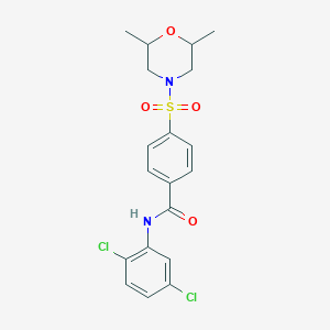 molecular formula C19H20Cl2N2O4S B2655814 N-(2,5-dichlorophenyl)-4-((2,6-dimethylmorpholino)sulfonyl)benzamide CAS No. 325746-12-1