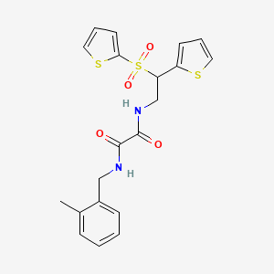 molecular formula C20H20N2O4S3 B2655861 N'-[(2-methylphenyl)methyl]-N-[2-(thiophen-2-yl)-2-(thiophene-2-sulfonyl)ethyl]ethanediamide CAS No. 896340-81-1