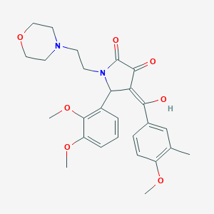 molecular formula C27H32N2O7 B265587 5-(2,3-dimethoxyphenyl)-3-hydroxy-4-(4-methoxy-3-methylbenzoyl)-1-[2-(4-morpholinyl)ethyl]-1,5-dihydro-2H-pyrrol-2-one 