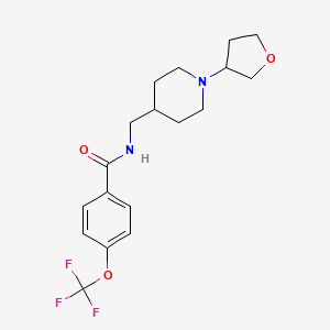molecular formula C18H23F3N2O3 B2655887 N-{[1-(oxolan-3-yl)piperidin-4-yl]methyl}-4-(trifluoromethoxy)benzamide CAS No. 2034607-11-7