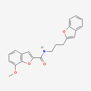 molecular formula C21H19NO4 B2655889 N-[3-(1-benzofuran-2-yl)propyl]-7-methoxy-1-benzofuran-2-carboxamide CAS No. 2034280-93-6