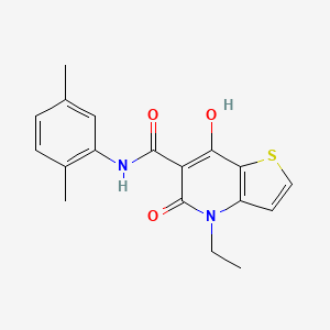 molecular formula C18H18N2O3S B2655898 N-(2,5-dimethylphenyl)-4-ethyl-7-hydroxy-5-oxo-4H,5H-thieno[3,2-b]pyridine-6-carboxamide CAS No. 1251595-79-5