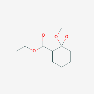 molecular formula C11H20O4 B2655906 Ethyl 2,2-dimethoxycyclohexane-1-carboxylate CAS No. 70301-49-4