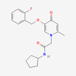 molecular formula C20H23FN2O3 B2655919 N-cyclopentyl-2-(5-((2-fluorobenzyl)oxy)-2-methyl-4-oxopyridin-1(4H)-yl)acetamide CAS No. 941973-98-4