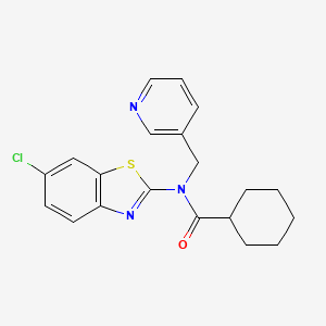 molecular formula C20H20ClN3OS B2655922 N-(6-chloro-1,3-benzothiazol-2-yl)-N-[(pyridin-3-yl)methyl]cyclohexanecarboxamide CAS No. 895022-87-4