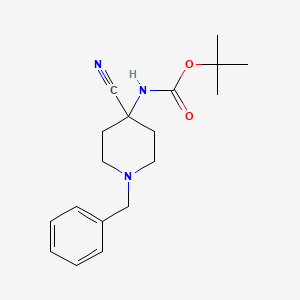 molecular formula C18H25N3O2 B2655926 tert-Butyl (1-benzyl-4-cyanopiperidin-4-yl)carbamate CAS No. 1823424-40-3