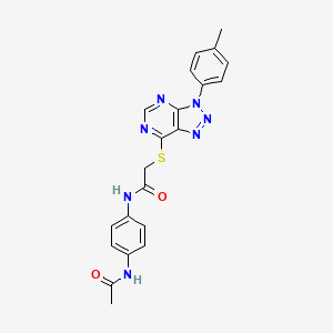 molecular formula C21H19N7O2S B2655940 N-(4-acetamidophenyl)-2-((3-(p-tolyl)-3H-[1,2,3]triazolo[4,5-d]pyrimidin-7-yl)thio)acetamide CAS No. 863459-57-8