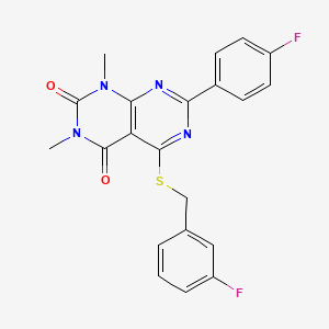 5-((3-fluorobenzyl)thio)-7-(4-fluorophenyl)-1,3-dimethylpyrimido[4,5-d]pyrimidine-2,4(1H,3H)-dione
