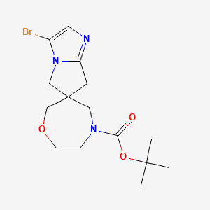 Tert-butyl 3'-bromo-5',7'-dihydrospiro[[1,4]oxazepane-6,6'-pyrrolo[1,2-A]imidazole]-4-carboxylate