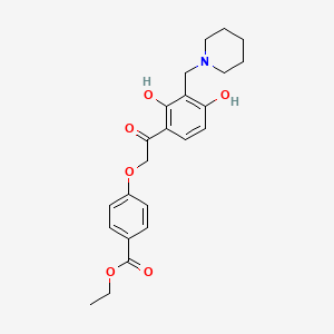 Ethyl 4-{2-[2,4-dihydroxy-3-(piperidylmethyl)phenyl]-2-oxoethoxy}benzoate