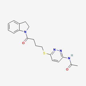 N-(6-((4-(indolin-1-yl)-4-oxobutyl)thio)pyridazin-3-yl)acetamide