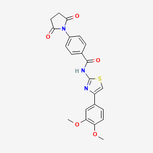 molecular formula C22H19N3O5S B2655990 N-[4-(3,4-dimethoxyphenyl)-1,3-thiazol-2-yl]-4-(2,5-dioxopyrrolidin-1-yl)benzamide CAS No. 328027-91-4