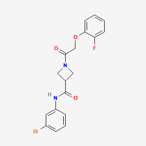 molecular formula C18H16BrFN2O3 B2656026 N-(3-bromophenyl)-1-[2-(2-fluorophenoxy)acetyl]azetidine-3-carboxamide CAS No. 1351645-51-6