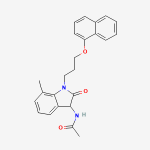 molecular formula C24H24N2O3 B2656032 N-(7-methyl-1-(3-(naphthalen-1-yloxy)propyl)-2-oxoindolin-3-yl)acetamide CAS No. 1009586-15-5