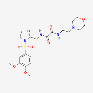 N1-((3-((3,4-dimethoxyphenyl)sulfonyl)oxazolidin-2-yl)methyl)-N2-(2-morpholinoethyl)oxalamide
