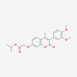molecular formula C23H24O7 B2656046 propan-2-yl 2-{[3-(3,4-dimethoxyphenyl)-4-methyl-2-oxo-2H-chromen-7-yl]oxy}acetate CAS No. 869079-88-9