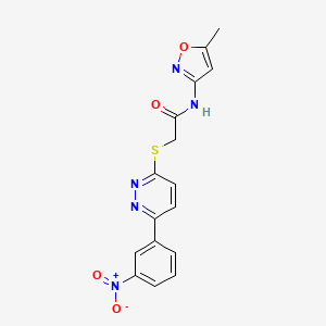 molecular formula C16H13N5O4S B2656048 N-(5-methyl-1,2-oxazol-3-yl)-2-[6-(3-nitrophenyl)pyridazin-3-yl]sulfanylacetamide CAS No. 893998-78-2