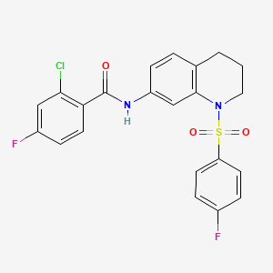 2-chloro-4-fluoro-N-(1-((4-fluorophenyl)sulfonyl)-1,2,3,4-tetrahydroquinolin-7-yl)benzamide