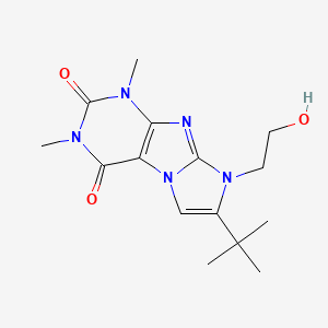 molecular formula C15H21N5O3 B2656059 7-(tert-butyl)-8-(2-hydroxyethyl)-1,3-dimethyl-1H-imidazo[2,1-f]purine-2,4(3H,8H)-dione CAS No. 919032-21-6