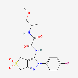 N1-(2-(4-fluorophenyl)-5,5-dioxido-4,6-dihydro-2H-thieno[3,4-c]pyrazol-3-yl)-N2-(1-methoxypropan-2-yl)oxalamide