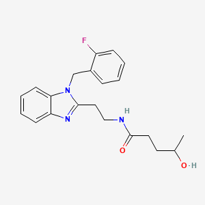 molecular formula C21H24FN3O2 B2656072 N-(2-{1-[(2-fluorophenyl)methyl]-1H-1,3-benzodiazol-2-yl}ethyl)-4-hydroxypentanamide CAS No. 890646-03-4
