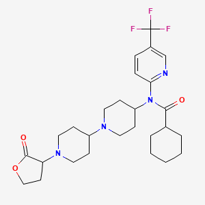 molecular formula C27H37F3N4O3 B2656075 N-(1'-(2-oxotetrahydrofuran-3-yl)-[1,4'-bipiperidin]-4-yl)-N-(5-(trifluoromethyl)pyridin-2-yl)cyclohexanecarboxamide CAS No. 2034203-70-6