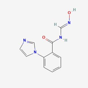 molecular formula C11H10N4O2 B2656101 N-[(1E)-(hydroxyimino)methyl]-2-(1H-imidazol-1-yl)benzamide CAS No. 477850-41-2