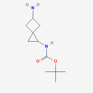 molecular formula C11H20N2O2 B2656117 tert-butyl N-{5-aminospiro[2.3]hexan-1-yl}carbamate CAS No. 1782526-21-9