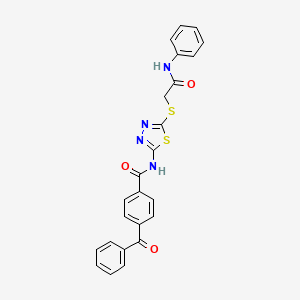 N-[5-(2-anilino-2-oxoethyl)sulfanyl-1,3,4-thiadiazol-2-yl]-4-benzoylbenzamide