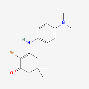 3-((4-(Dimethylamino)phenyl)amino)-2-bromo-5,5-dimethylcyclohex-2-EN-1-one