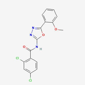 molecular formula C16H11Cl2N3O3 B2656128 2,4-dichloro-N-(5-(2-methoxyphenyl)-1,3,4-oxadiazol-2-yl)benzamide CAS No. 865285-82-1
