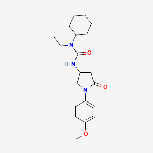 1-Cyclohexyl-1-ethyl-3-(1-(4-methoxyphenyl)-5-oxopyrrolidin-3-yl)urea