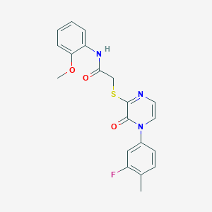 2-[4-(3-fluoro-4-methylphenyl)-3-oxopyrazin-2-yl]sulfanyl-N-(2-methoxyphenyl)acetamide