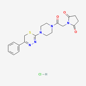 1-(2-oxo-2-(4-(5-phenyl-6H-1,3,4-thiadiazin-2-yl)piperazin-1-yl)ethyl)pyrrolidine-2,5-dione hydrochloride