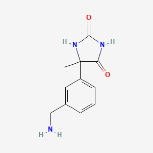 molecular formula C11H13N3O2 B2656166 5-[3-(Aminomethyl)phenyl]-5-methylimidazolidine-2,4-dione CAS No. 903557-17-5