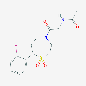 N-(2-(7-(2-fluorophenyl)-1,1-dioxido-1,4-thiazepan-4-yl)-2-oxoethyl)acetamide