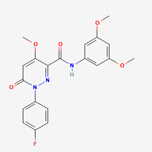 molecular formula C20H18FN3O5 B2656174 N-(3,5-dimethoxyphenyl)-1-(4-fluorophenyl)-4-methoxy-6-oxo-1,6-dihydropyridazine-3-carboxamide CAS No. 941969-74-0
