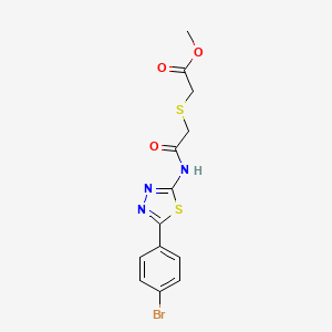 Methyl 2-((2-((5-(4-bromophenyl)-1,3,4-thiadiazol-2-yl)amino)-2-oxoethyl)thio)acetate