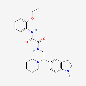 molecular formula C26H34N4O3 B2656207 N1-(2-ethoxyphenyl)-N2-(2-(1-methylindolin-5-yl)-2-(piperidin-1-yl)ethyl)oxalamide CAS No. 922083-82-7