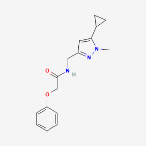 molecular formula C16H19N3O2 B2656216 N-((5-cyclopropyl-1-methyl-1H-pyrazol-3-yl)methyl)-2-phenoxyacetamide CAS No. 1448127-91-0
