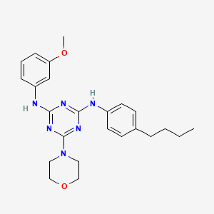 molecular formula C24H30N6O2 B2656242 N2-(4-butylphenyl)-N4-(3-methoxyphenyl)-6-(morpholin-4-yl)-1,3,5-triazine-2,4-diamine CAS No. 898648-81-2