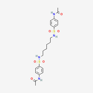 molecular formula C22H30N4O6S2 B2656279 N-(4-{[6-(4-ACETAMIDOBENZENESULFONAMIDO)HEXYL]SULFAMOYL}PHENYL)ACETAMIDE CAS No. 106280-64-2