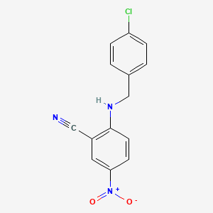 B2656326 2-[(4-Chlorobenzyl)amino]-5-nitrobenzonitrile CAS No. 762250-78-2