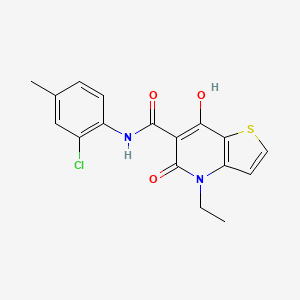 molecular formula C17H15ClN2O3S B2656373 N-(2-chloro-4-methylphenyl)-4-ethyl-7-hydroxy-5-oxo-4H,5H-thieno[3,2-b]pyridine-6-carboxamide CAS No. 1251556-25-8
