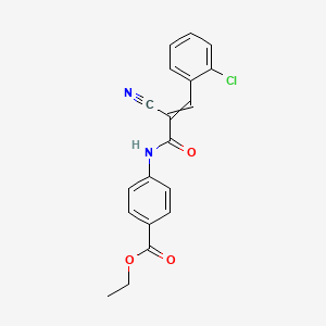 molecular formula C19H15ClN2O3 B2656374 Ethyl 4-[3-(2-chlorophenyl)-2-cyanoprop-2-enamido]benzoate CAS No. 341927-75-1
