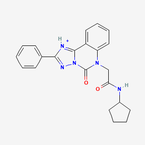 molecular formula C22H21N5O2 B2656397 N-cyclopentyl-2-{5-oxo-2-phenyl-5H,6H-[1,2,4]triazolo[1,5-c]quinazolin-6-yl}acetamide CAS No. 2380187-25-5