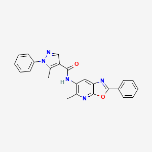 5-methyl-N-(5-methyl-2-phenyloxazolo[5,4-b]pyridin-6-yl)-1-phenyl-1H-pyrazole-4-carboxamide