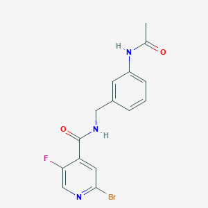 2-bromo-N-[(3-acetamidophenyl)methyl]-5-fluoropyridine-4-carboxamide